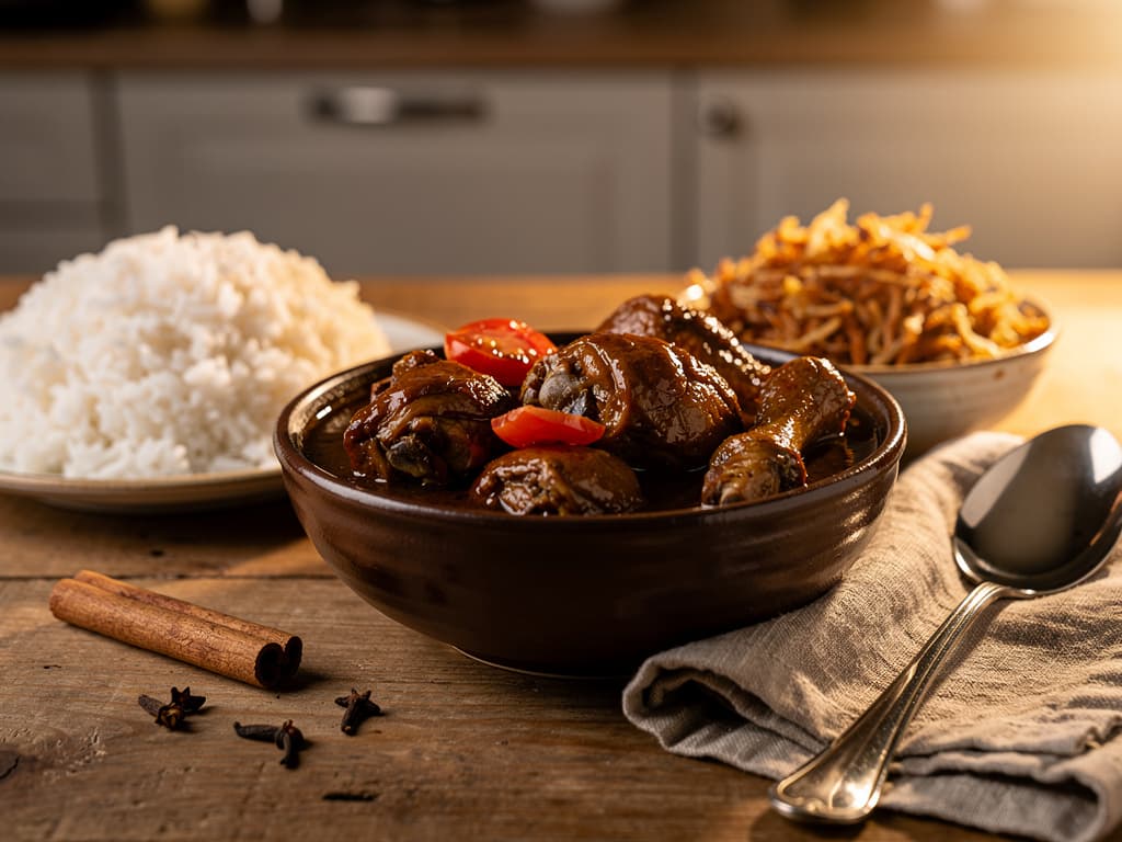 ayam smoor gestoofde kip in zoete ketjap