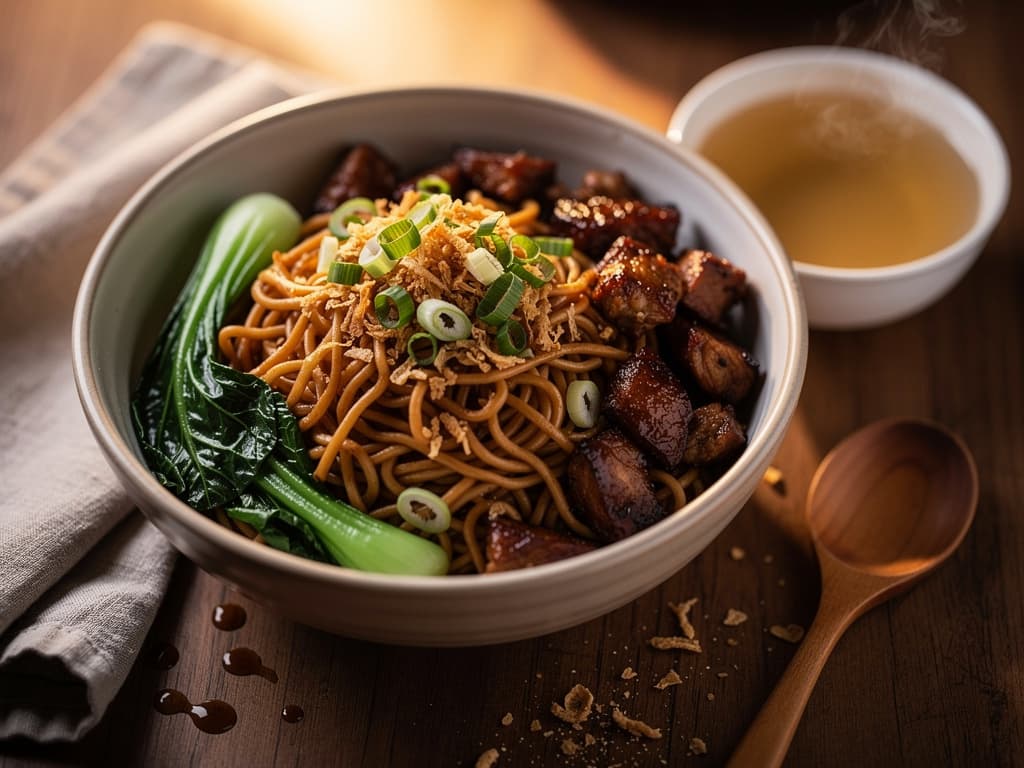 bakmi ayam met kip paksoi en ketjap
