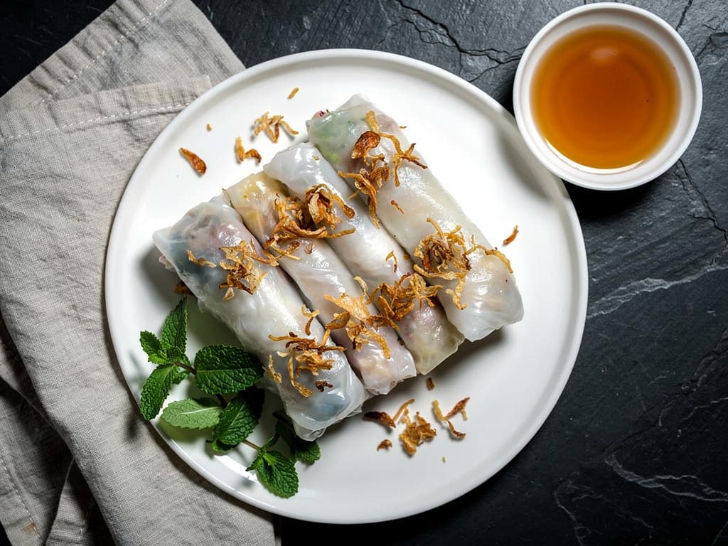 banh cuon gestoomde rijstrollen
