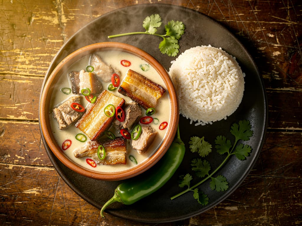 bicol express varkensvlees in pittige kokossaus