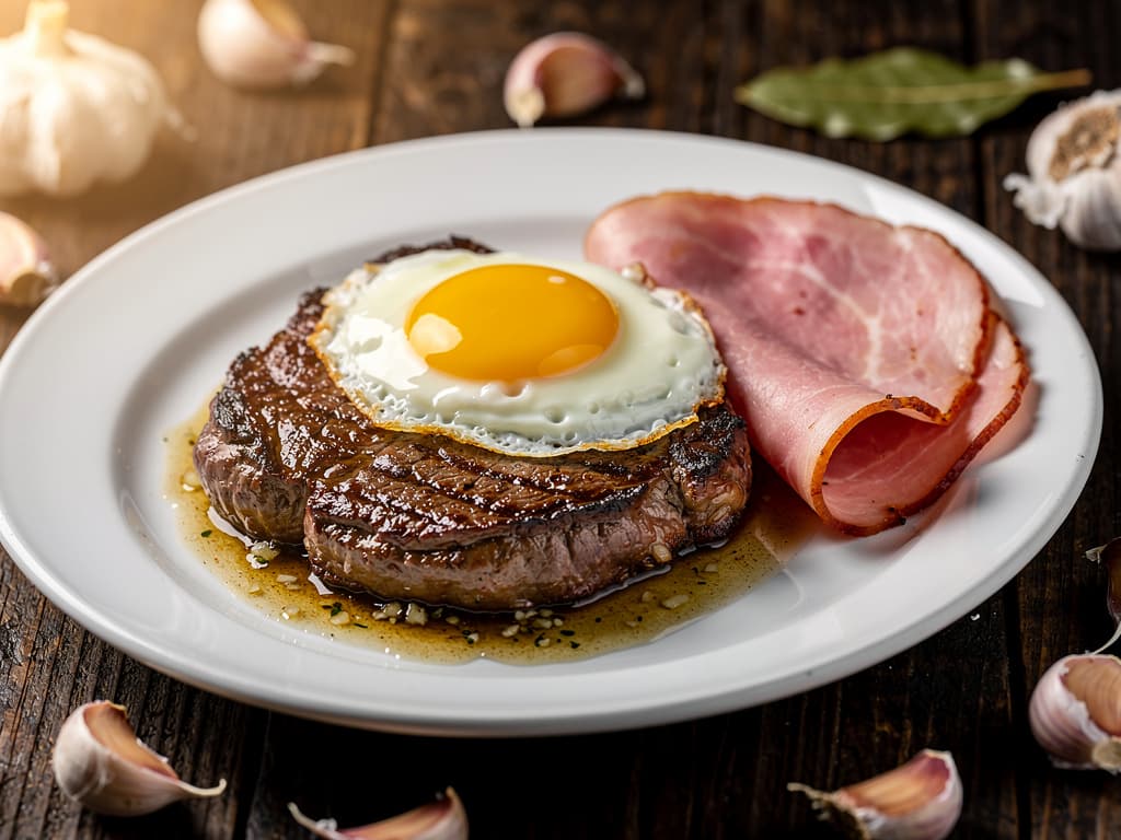 bife a portuguesa biefstuk met ei en ham