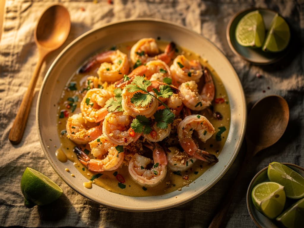 Caribbean wokgarnalen met kokos en kruiden