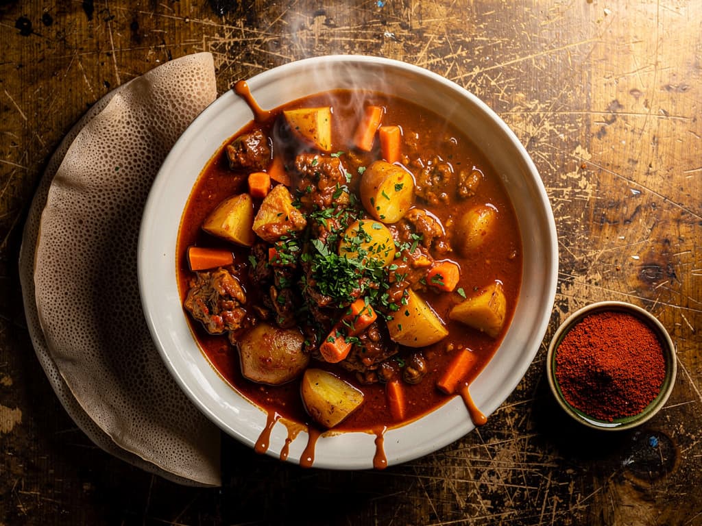 dinech wat ethiopische aardappelstoof