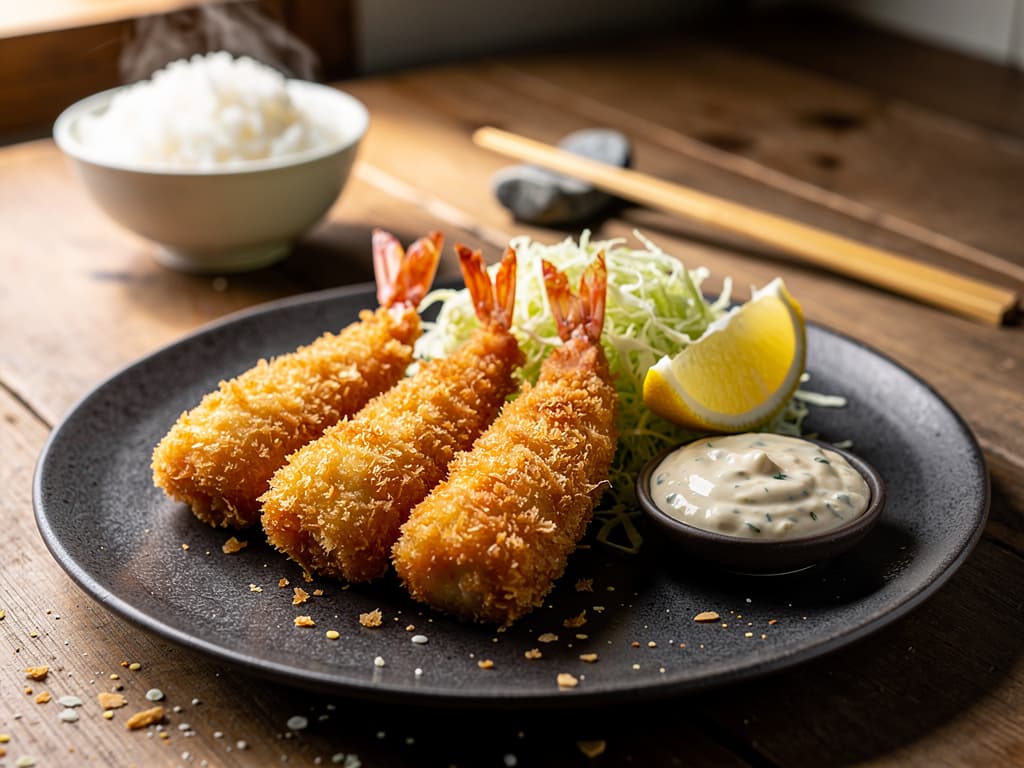 ebi furai japanse gefrituurde garnalen met panko