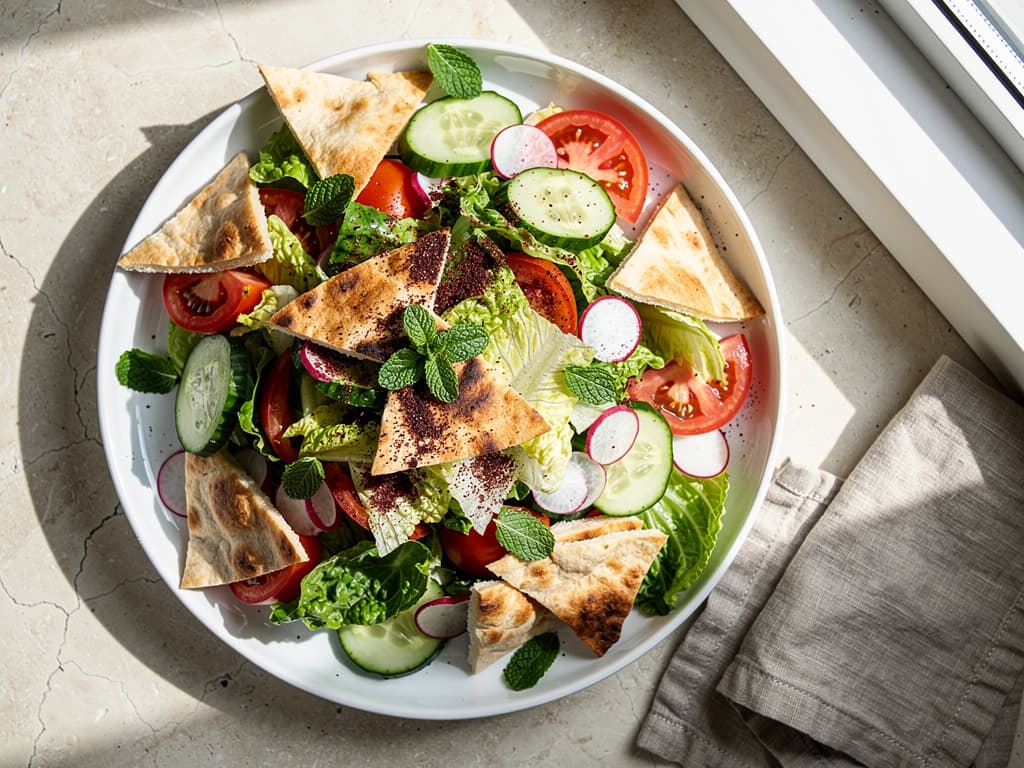 fattoush salade met pitabrood