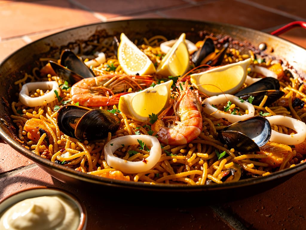 fideua valenciana met zeevruchten