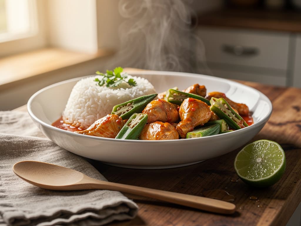 frango com quiabo braziliaanse kip met okra