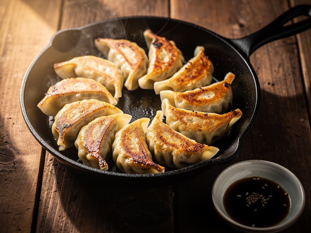 gyoza gebakken dumplings varkensvlees