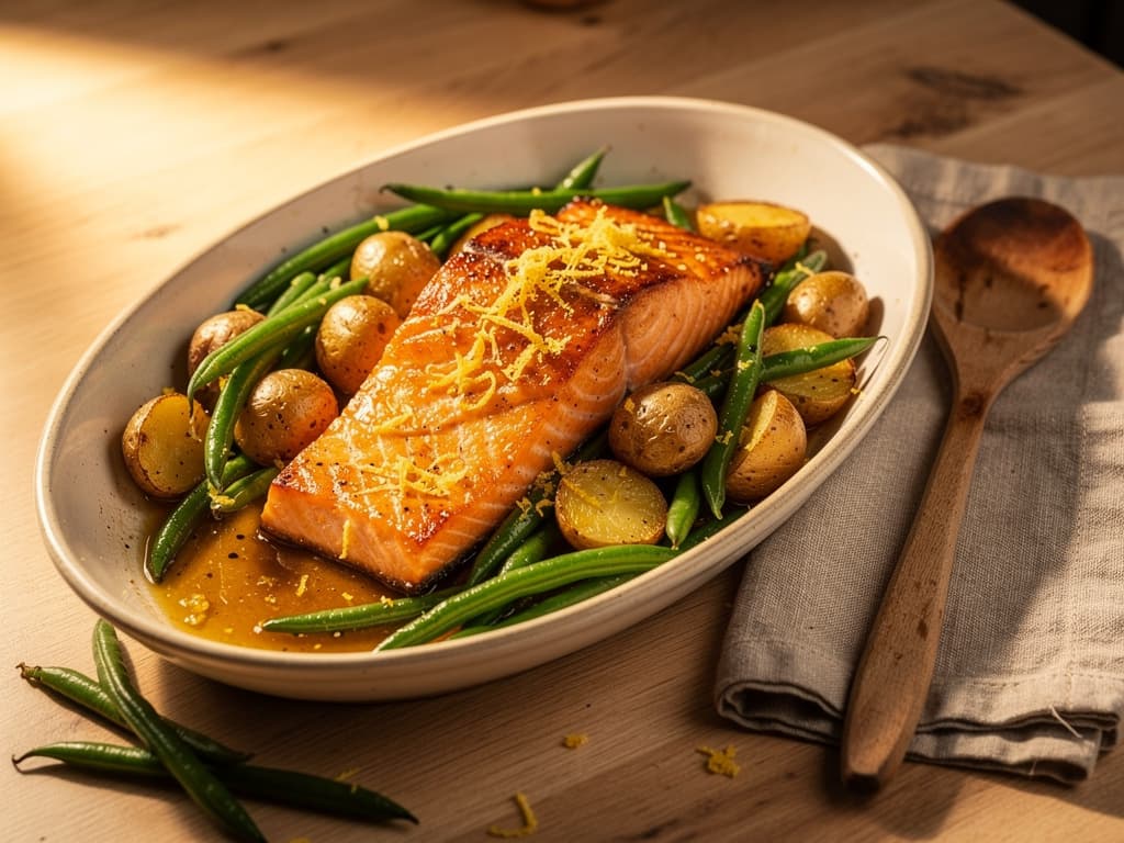 Honing mosterd zalm met krieltjes
