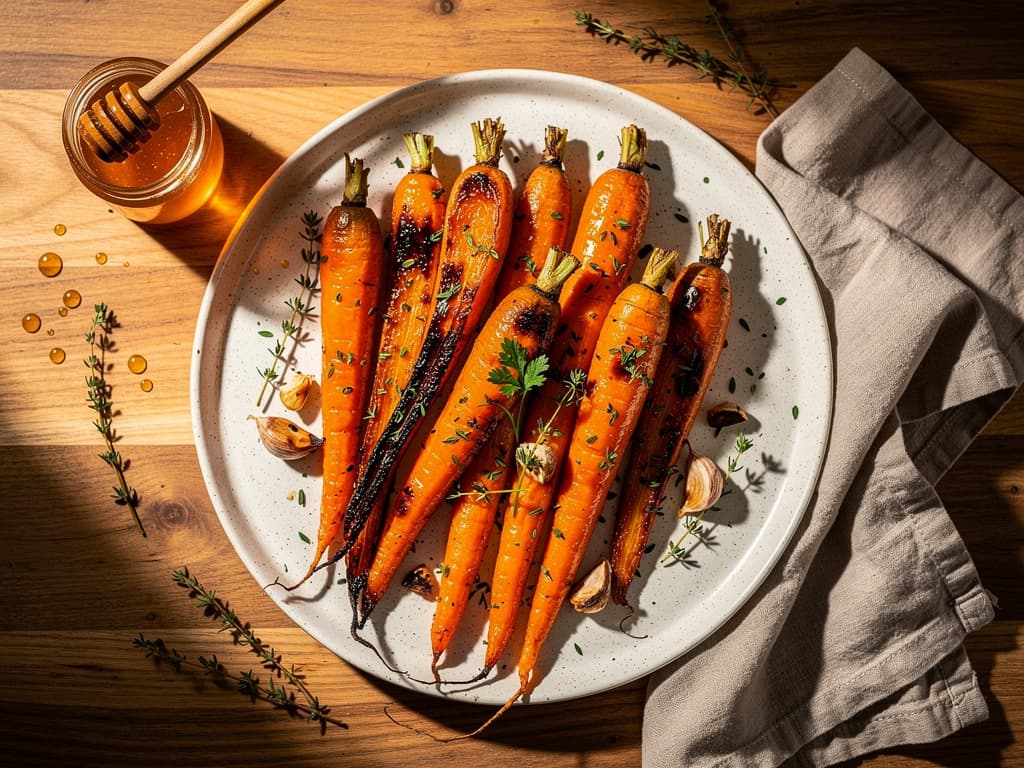 honingwortels met tijm uit de airfryer