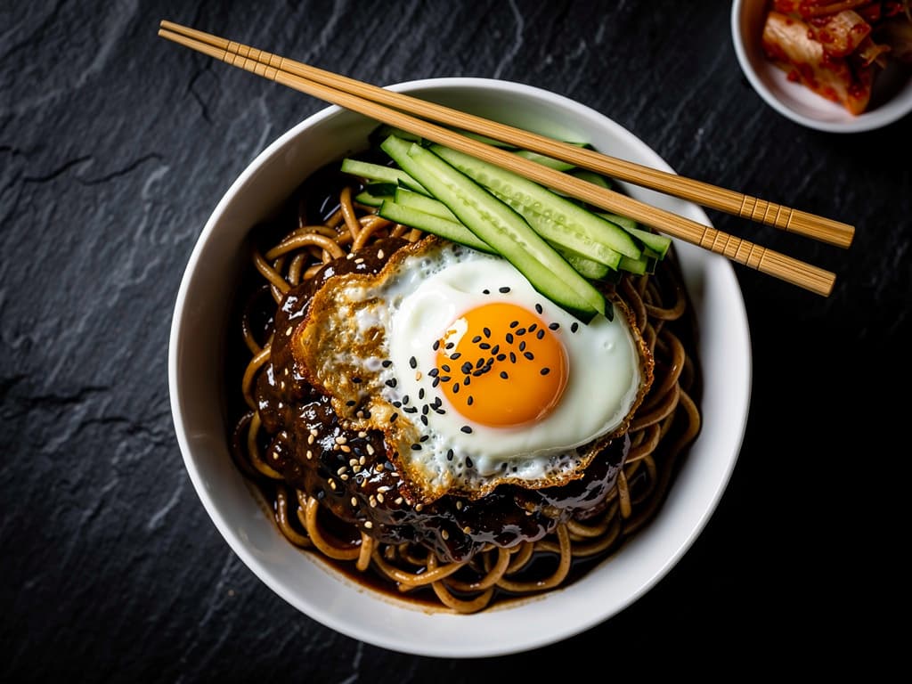 jajangmyeon noedels zwarte bonensaus