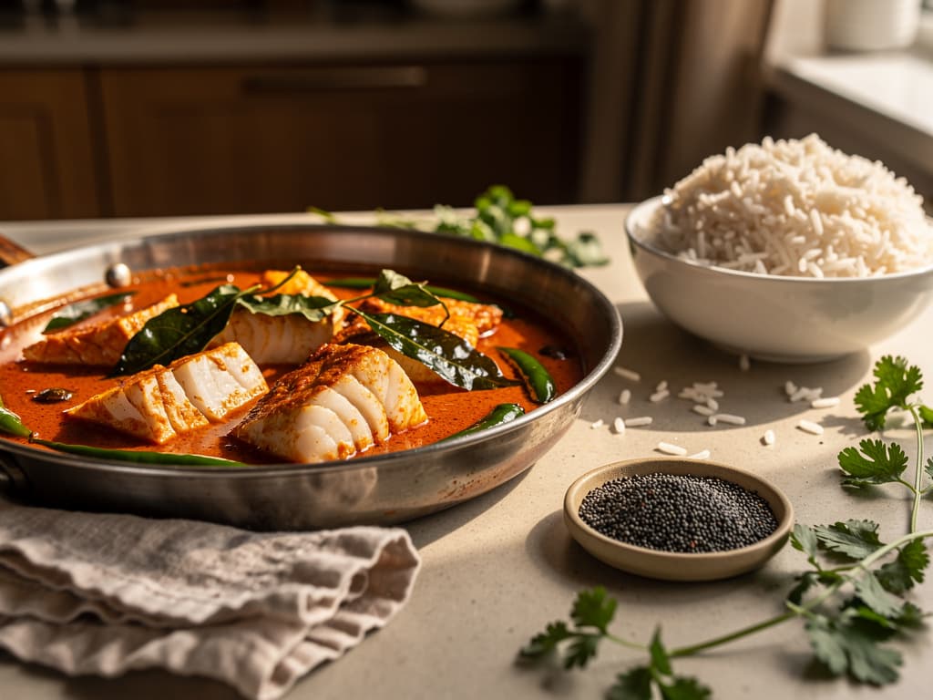 kerala fish curry met kokosmelk en tamarinde