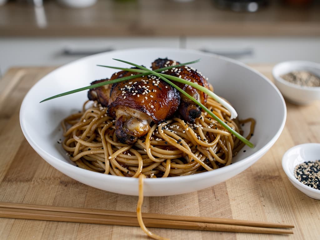 kip teriyaki met sesam noodles