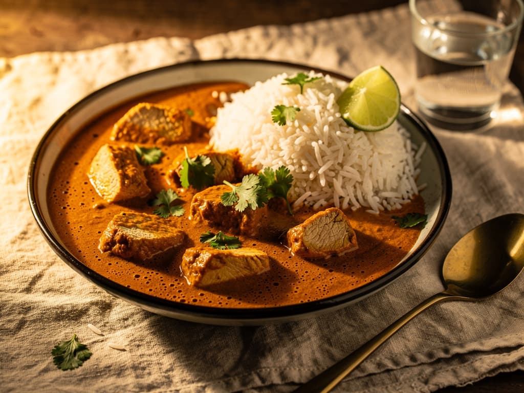 kip tikka masala met basmatirijst