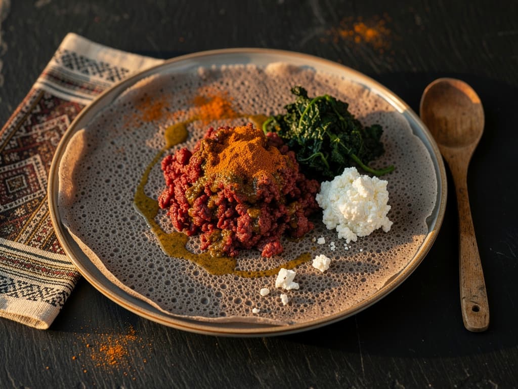 kitfo ethiopisch rauw rundvlees