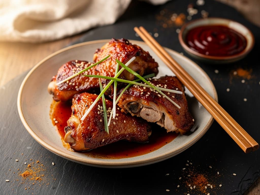 koreaanse kip met gochujang glaze