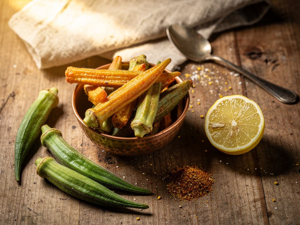 kurkuri bhindi knapperige okra uit de airfryer