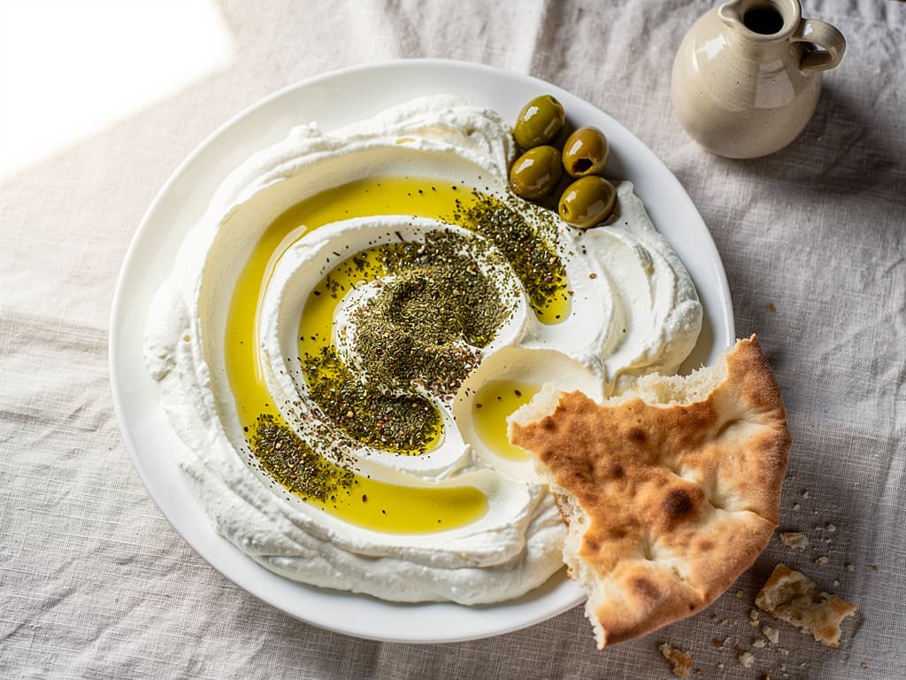 labneh met zaatar en olijfolie