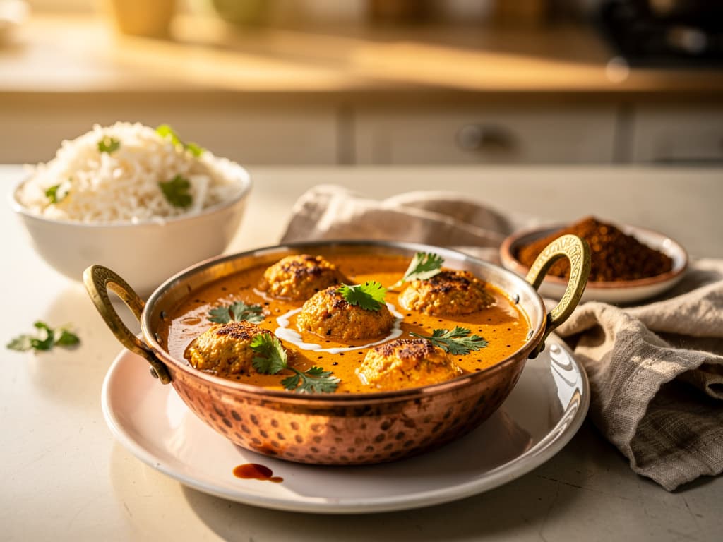 malai kofta paneerballetjes in romige tomatensaus