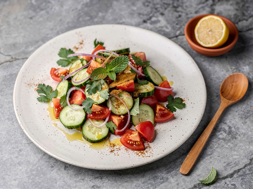 marokkaanse tomaat komkommer salade