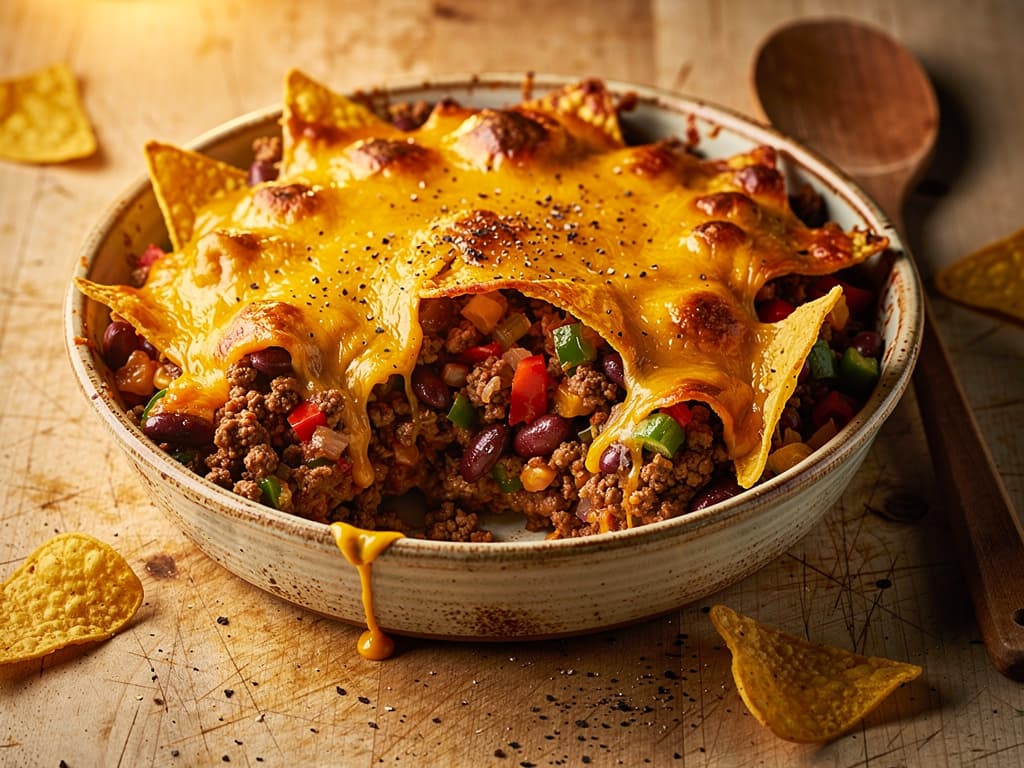 Nacho ovenschotel met gehakt en kaas