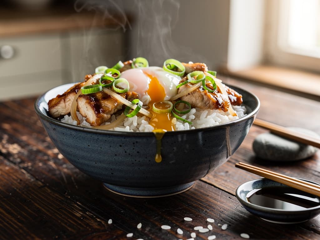 oyakodon japanse rijstkom met kip en ei