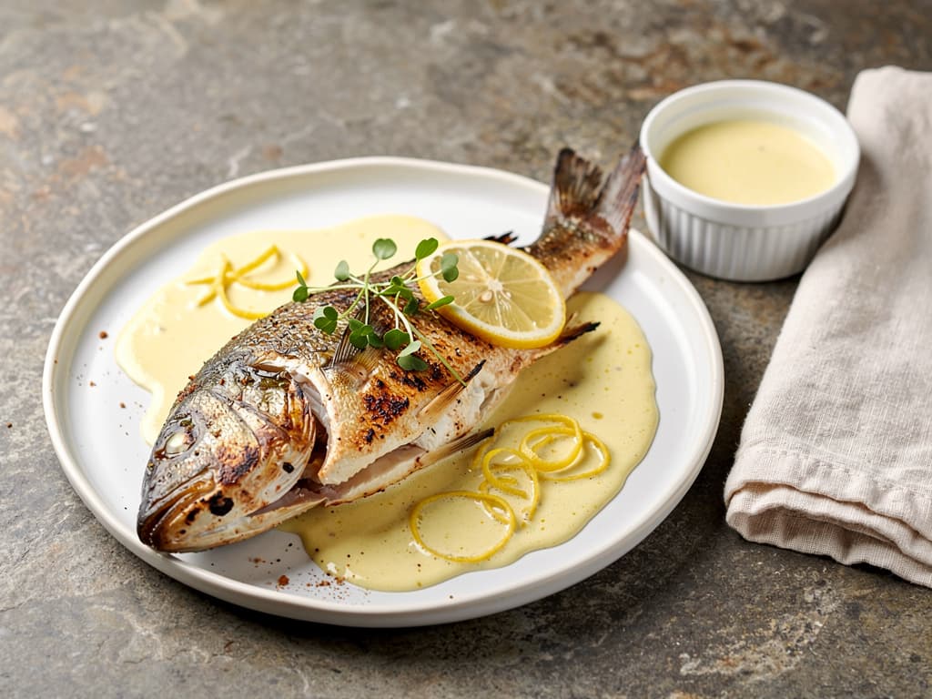 pan gebakken zeebaars met citrus botersaus