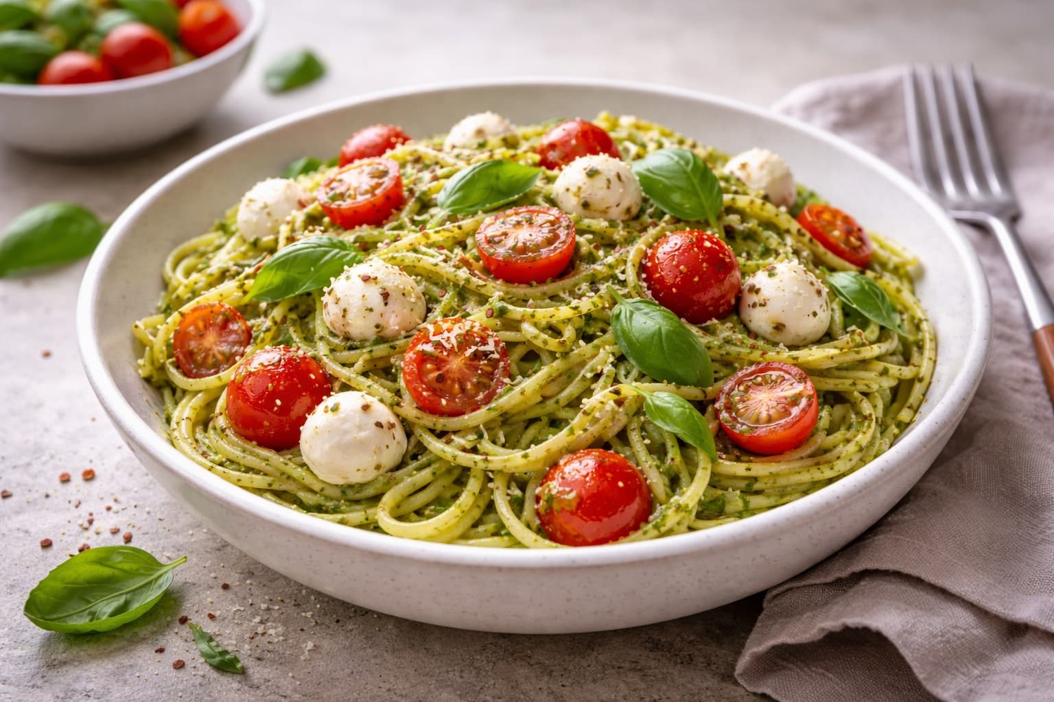 Pasta Met Pesto En Cherrytomaten