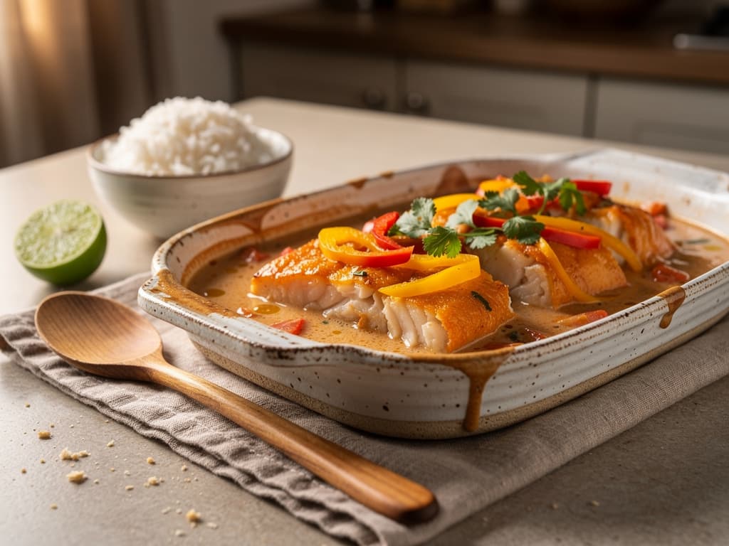 peixe na telha braziliaanse ovenvis met kokos