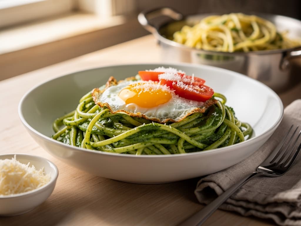 peruaanse tallarines verdes met basilicumsaus