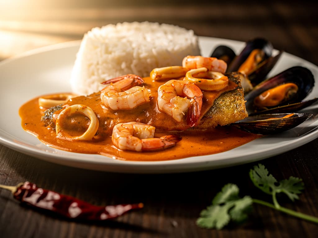 pescado a lo macho vis in pikante zeevruchten saus