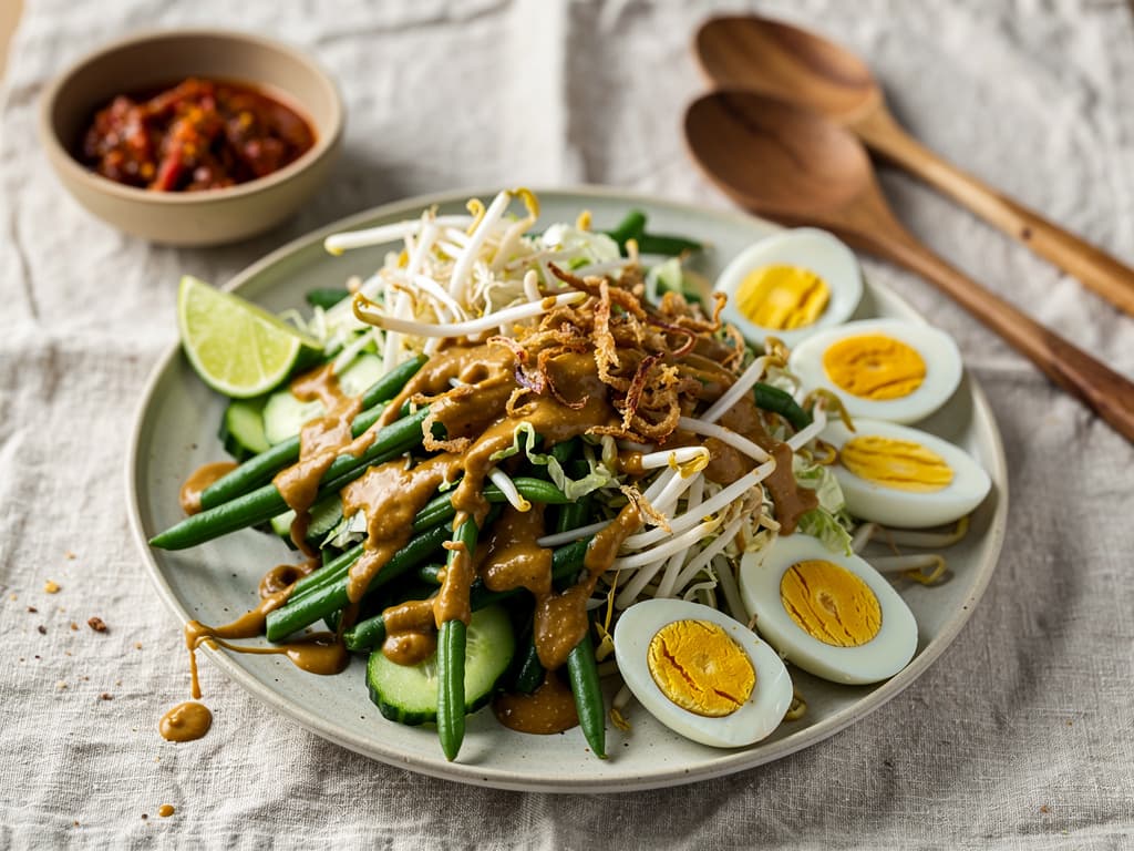 petjil surinaamse groentesalade met pindasaus