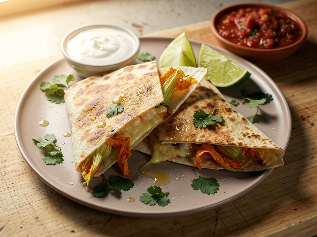 quesadillas de flor de calabaza