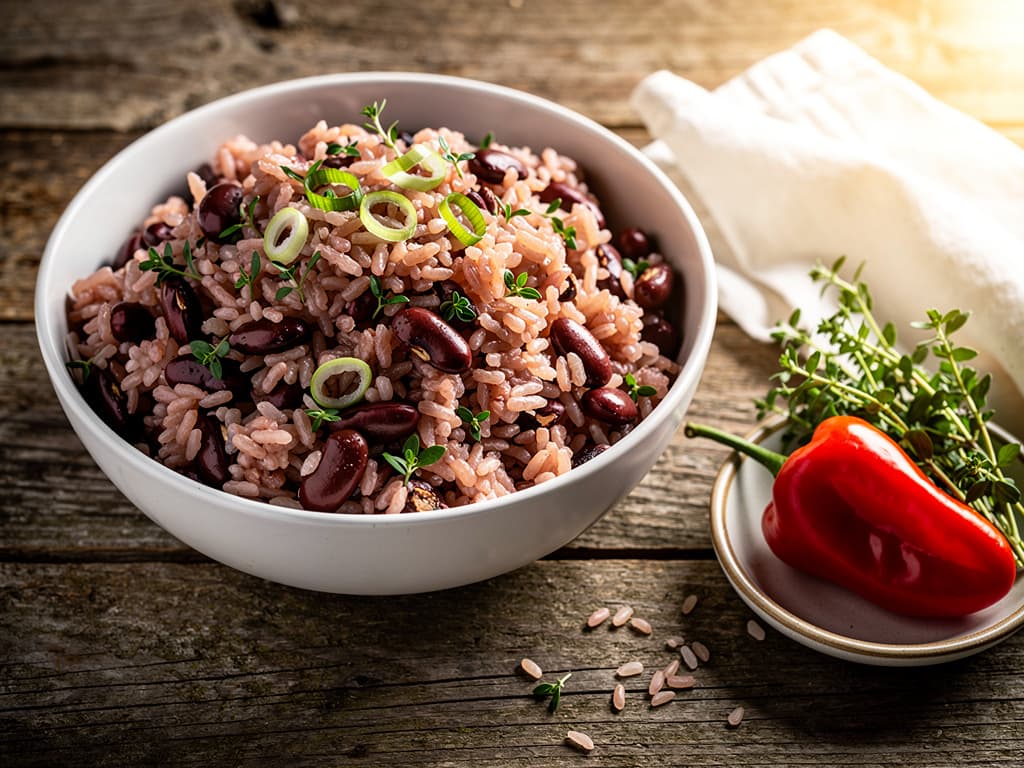 rice and peas jamaicaanse rijst met kidneybonen