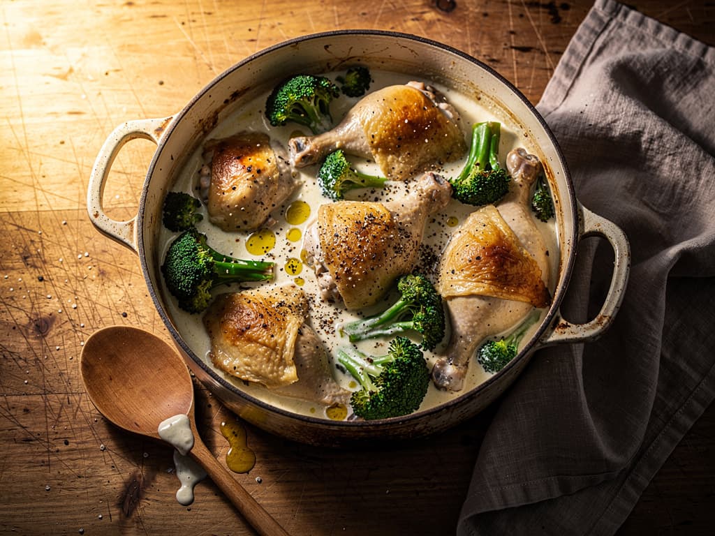 Romige kip-broccoli stoofpot