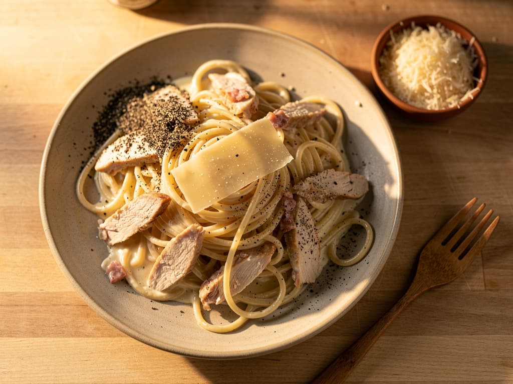 romige kip carbonara