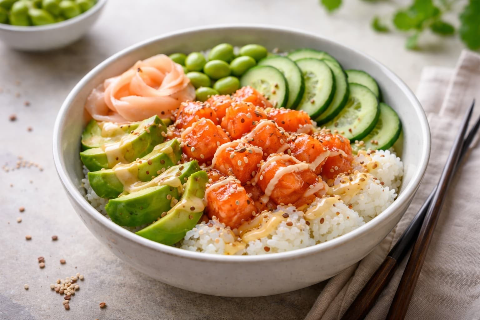 Salmon poké bowl — Next-Dish