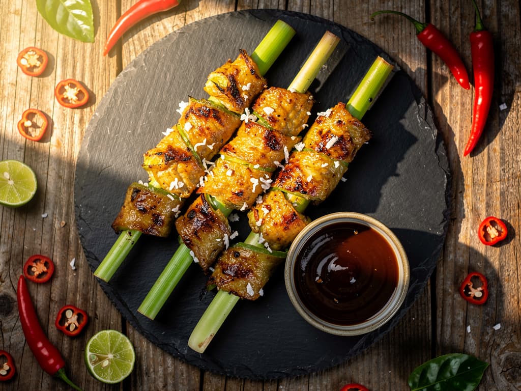sate lilit balinese viskebabs op citroengras