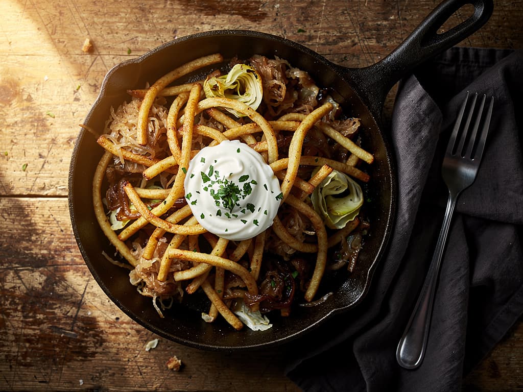 schupfnudeln met zuurkool en ui
