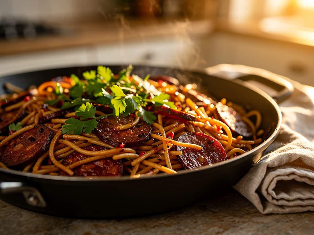 snelle fideua met chorizo