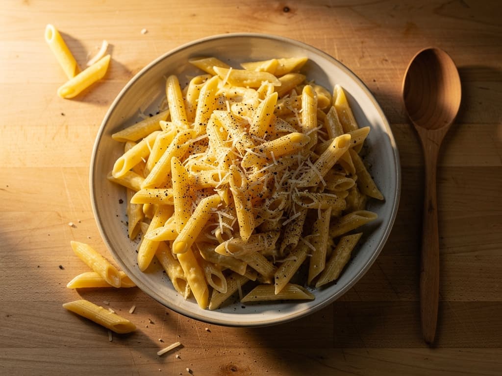 Snelle romige pasta met kaas