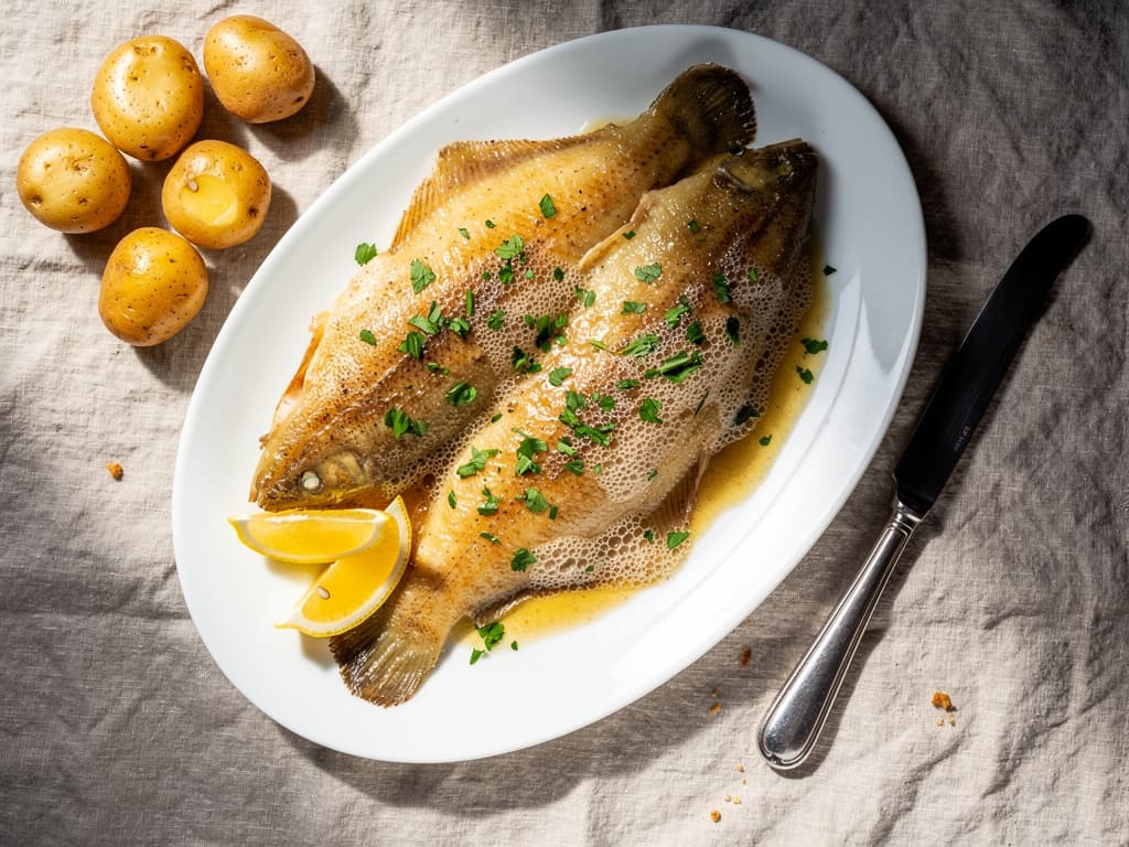 sole meuniere tong in botersaus