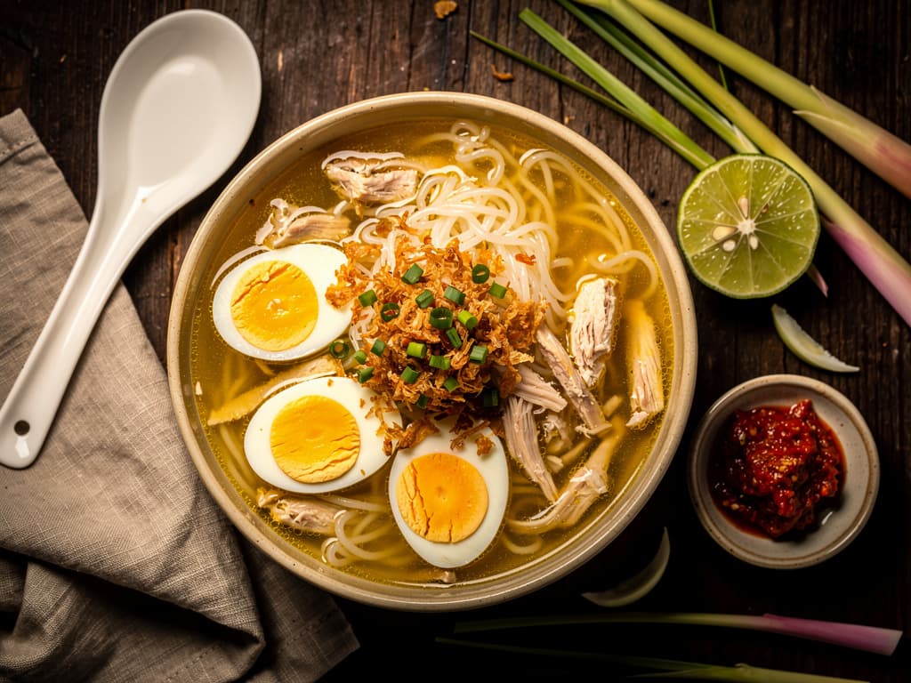 soto ayam indonesische kippensoep met kurkuma