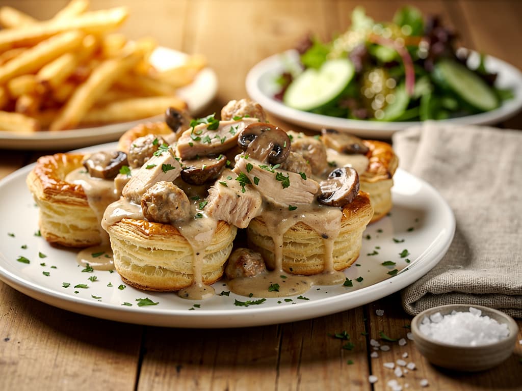 vol au vent met kip champignons en gehaktballetjes