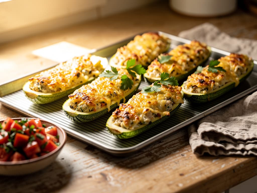 zapallitos rellenos gevulde courgette met kaas