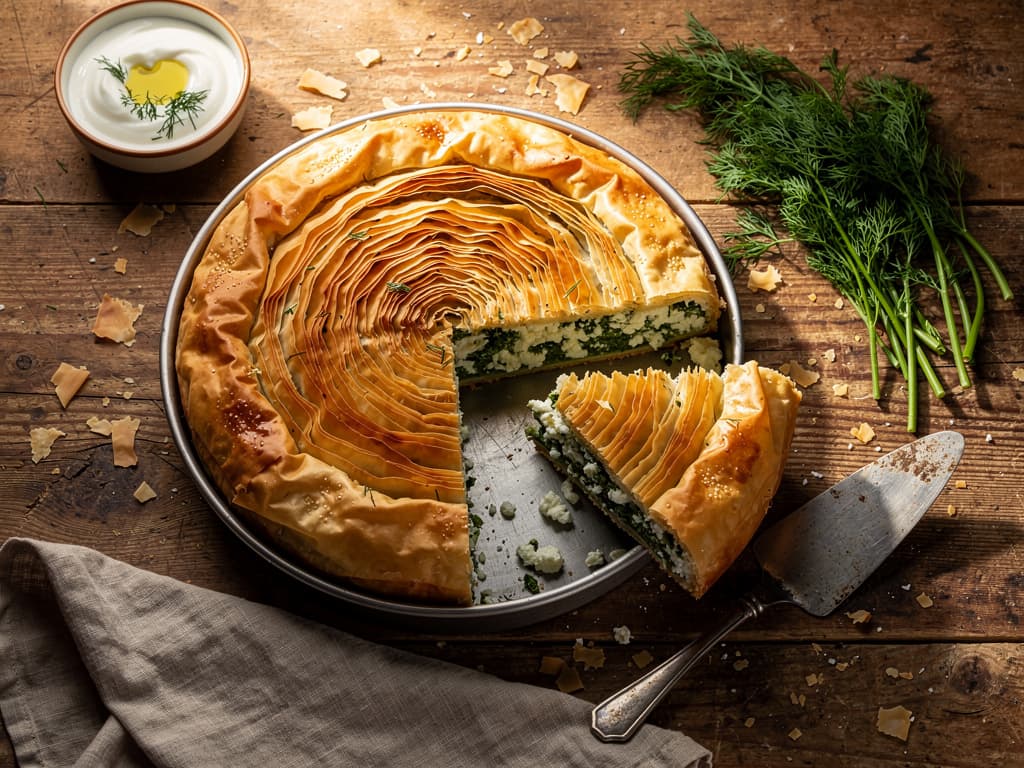 zeljanica bosnische spinazietaart met filodeeg